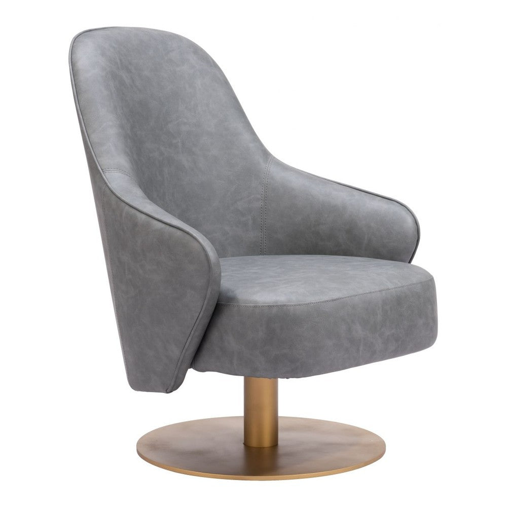 Withby Accent Chair Zuo 110107 | Faux Leather, Painted Steel | Gray