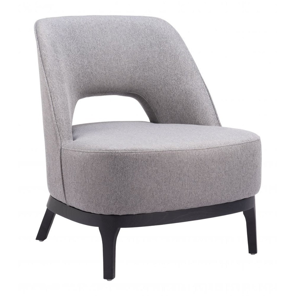 Mistley Accent Chair Zuo 110110 | Polyester Fabric, Solid Ash Wood | Gray