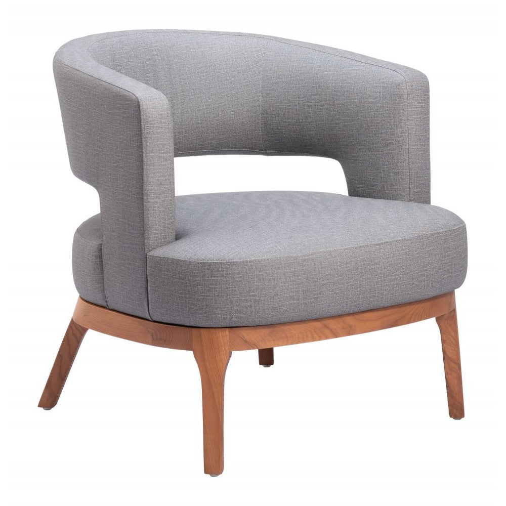 Penryn Accent Chair Zuo 110112 | Poly Linen Fabric, Solid Ash Wood | Sla teGray