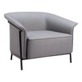 Burry Accent Chair Zuo 110116 | Poly Linen Fabric, Painted Steel | Sla teGray