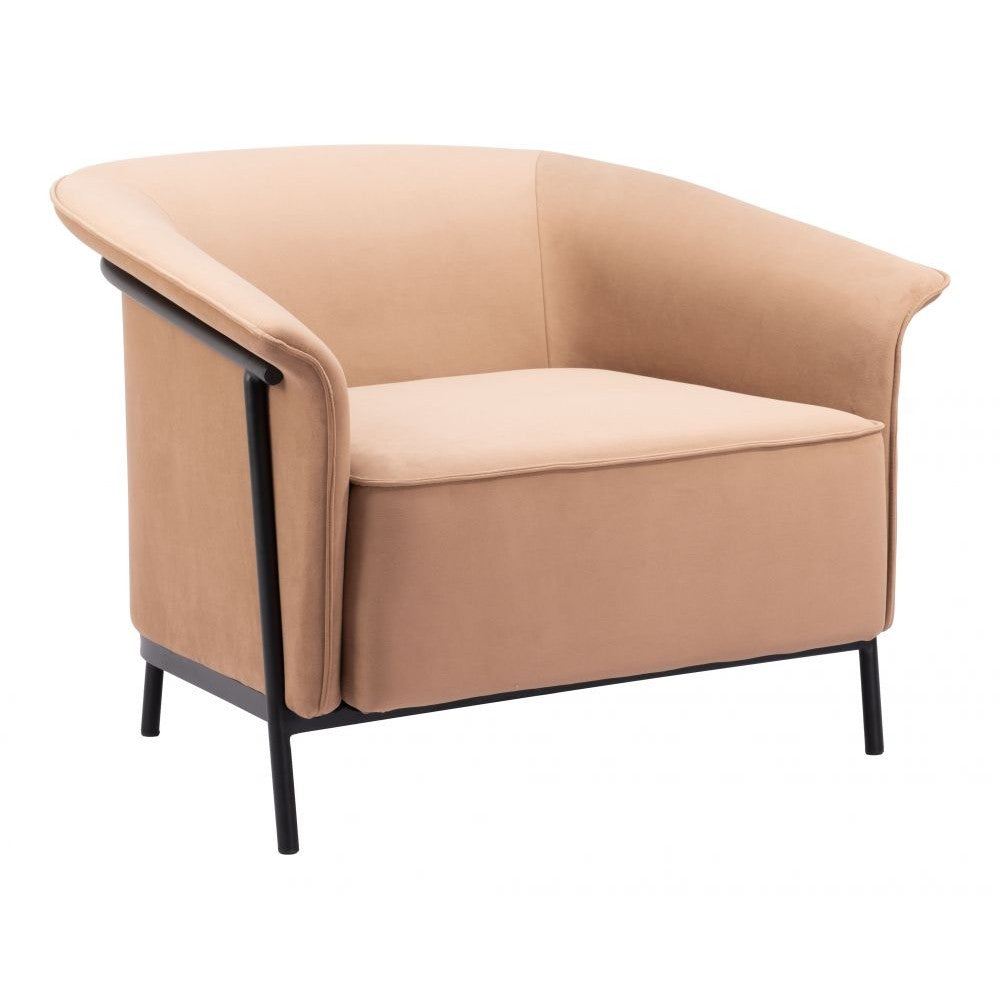 Burry Accent Chair Zuo 110117 | Polyester Fabric, Painted Steel | Ta n