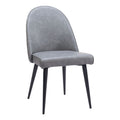 Silloth Armless Dining Chair Zuo 110118 | Faux Leather, Painted Steel | Gray