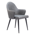 Silloth Dining Chair Zuo 110120 | Faux Leather, Painted Steel | Gray