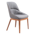 Ayr Dining Chair Zuo 110126 | Poly Linen Fabric, Steel, Solid Ash Wood | Slate Gray
