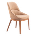 Ayr Dining Chair Zuo 110127 | Polyester Fabric, Steel, Solid Ash Wood | Ta n