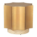 Osam Side Table Zuo 110141 | Electroplated Iron, Faux Terrazzo Iron | Gold & Beige