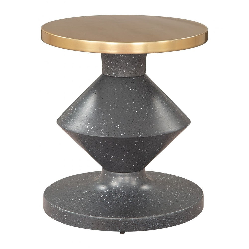 Litar Side Table Zuo 110143 | Electroplated Iron, Faux Terrazzo Iron | Multicolor