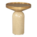 Cendre Side Table Zuo 110145 | Electroplated Iron, Faux Terrazzo Iron | Gold & Beige