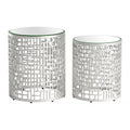 Reden Side Table Set Zuo 110153 | Mirror Glass, Painted Aluminum | Silver