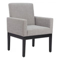 Senzil Dining Chair Zuo 110159 | Poly Linen Fabric, Painted Steel | Gray