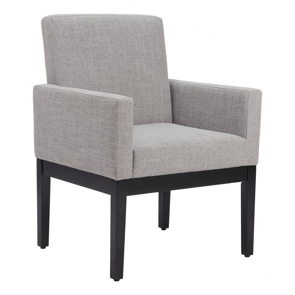 Senzil Dining Chair Zuo 110159 | Poly Linen Fabric, Painted Steel | Gray