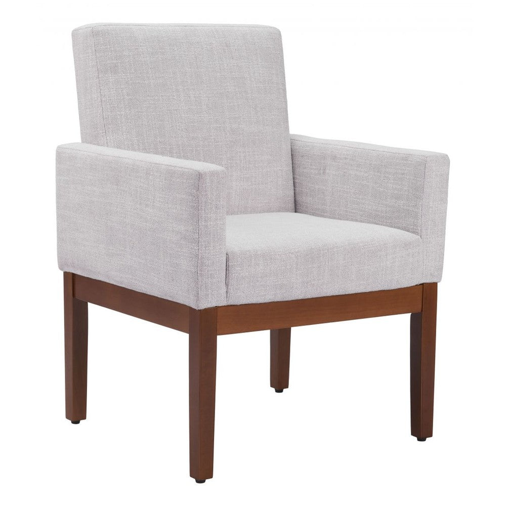 Senzil Dining Chair Zuo 110160 | Poly Linen Fabric, Rubberwood | Ivory