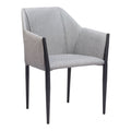 Andover Dining Chair Zuo 110167 | Poly Linen Fabric, Powder Coated Steel | Slate Gray