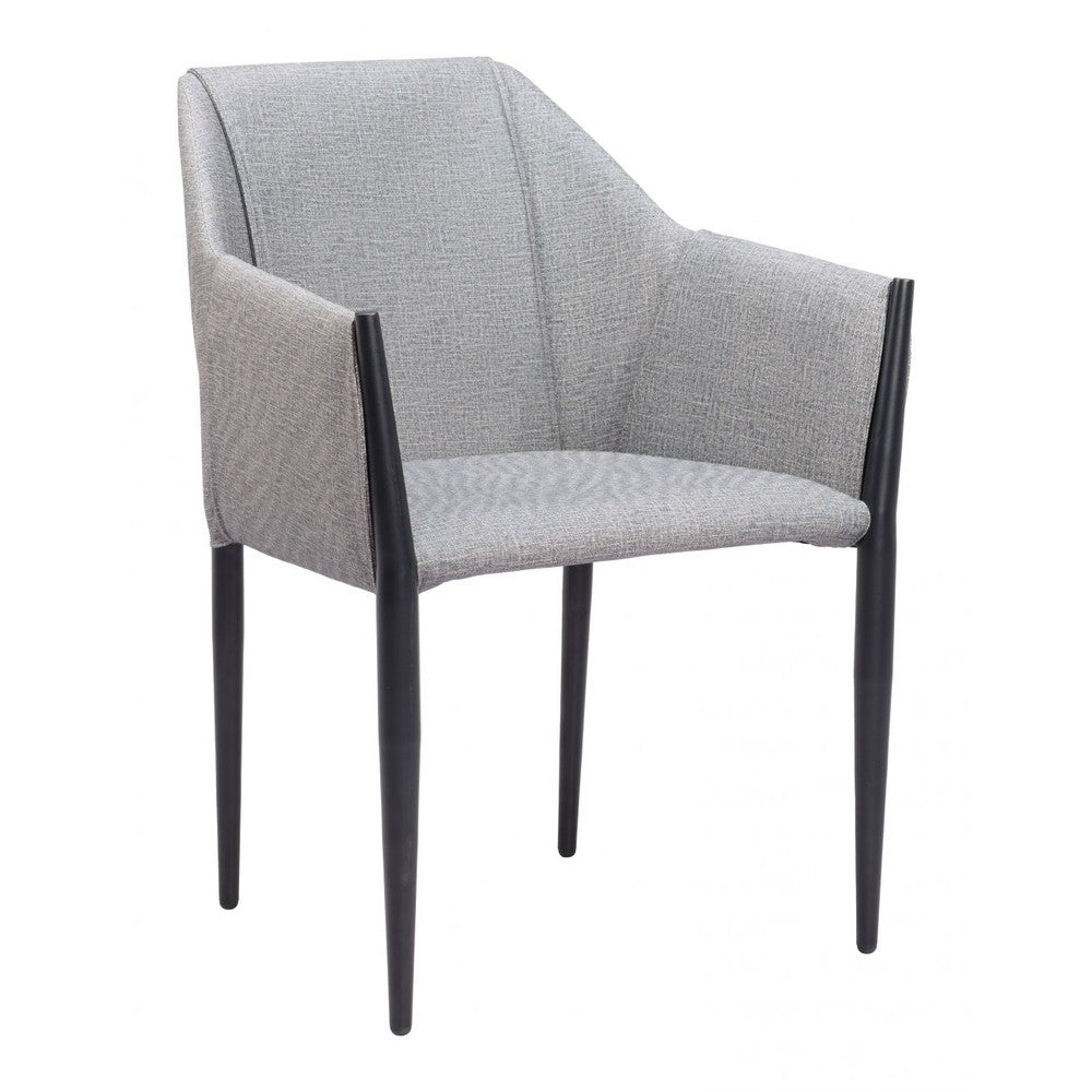 Andover Dining Chair Zuo 110167 | Poly Linen Fabric, Powder Coated Steel | Slate Gray
