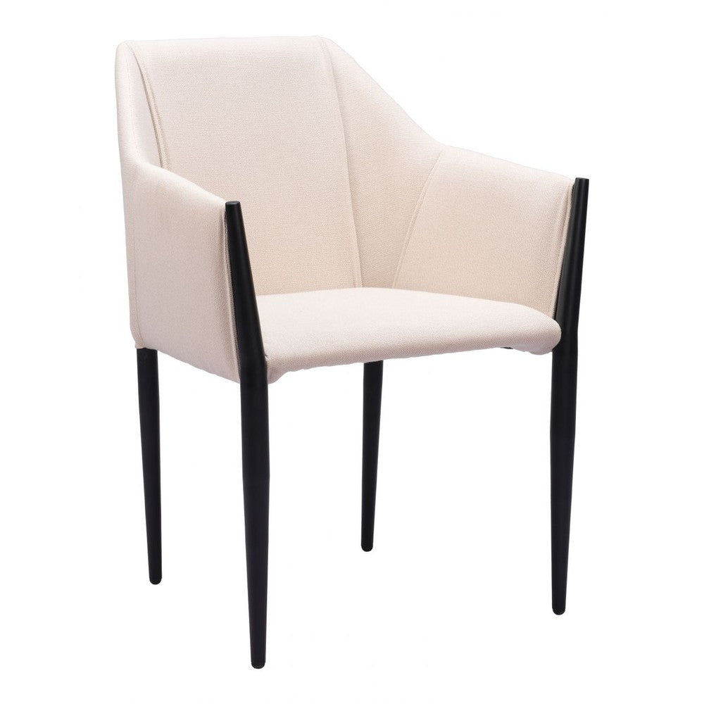 Andover Dining Chair Zuo 110168 | Polyester Fabric, Powder Coated Steel | Beige