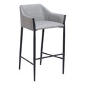 Andover Barstool Zuo 110169 | Poly Linen Fabric, Powder Coated Steel | Slate Gray