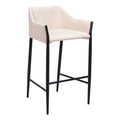 Andover Barstool Zuo 110170 | Polyester Fabric, Powder Coated Steel | Beige