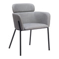 Bremor Dining Chair Zuo 110171 | Poly Linen Fabric, Powder Coated Steel | Slate Gray