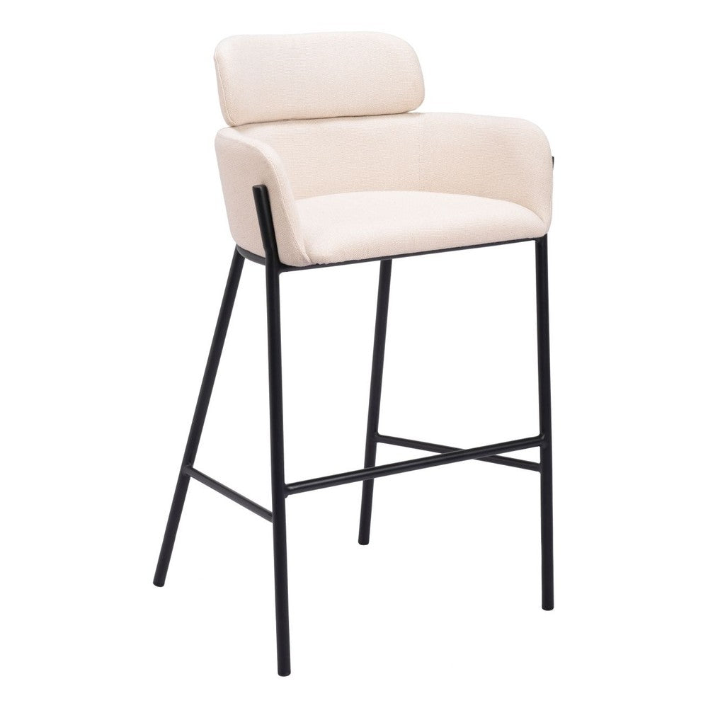 Bremor Barstool Zuo 110174 | Polyester Fabric, Powder Coated Steel | Beige