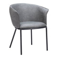 Garston Dining Chair Zuo 110175 | Faux Leather, Powder Coated Steel | Gray
