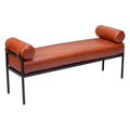 Barrow Bench Zuo 110179 | Faux Leather, Powder Coated Steel | Brown
