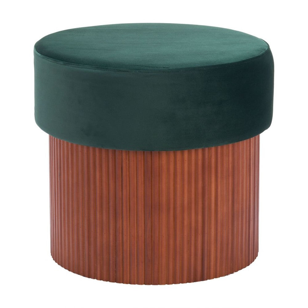 Boto Storage Ottoman Zuo 110182 | Velvet Polyester Fabric, MDF, Painted Pine Wood | Green