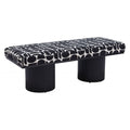 Botoia Bench Zuo 110183 | Textured Polyester Fabric, MDF, Painted Pine Wood | Black & White