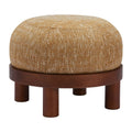 Gome Ottoman Zuo 110184 | Textured Polyester Fabric, MDF, Painted Rubberwood | Oat Yellow