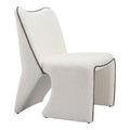 Novo Accent Chair Zuo 110201 | Textured Polyester Fabric, Electroplated Stainless Steel | Ivory