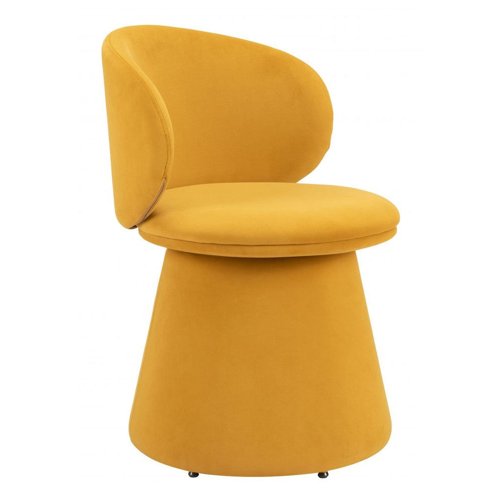 Oblic Swivel Dining Chair Zuo 110203 | Velvet Polyester Fabric | Orange