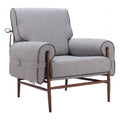 Klem Accent Chair Zuo 110205 | Textured Polyester Fabric, Powder Coated Steel | Gray