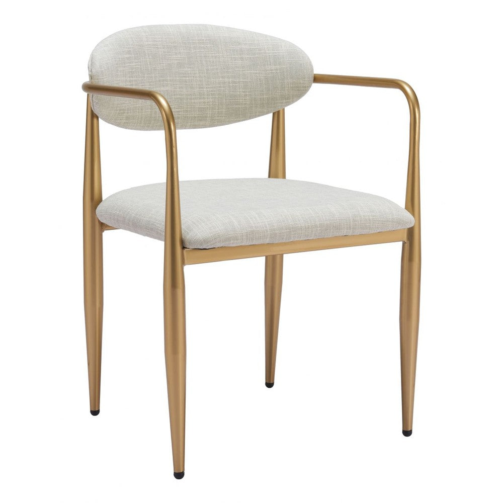 Zens Dining Chair Zuo 110207 | Textured Polyester Fabric, Powder Coated Steel | Quill Gray