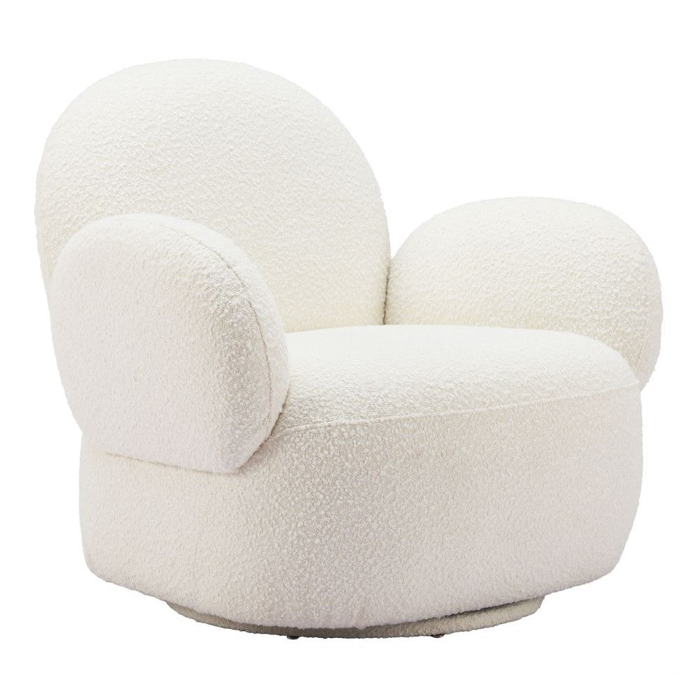 Pilka Swivel Chair Zuo 110280 | Shearling Style Polyester Fabric, MDF | White