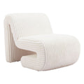 Opam Accent Chair Zuo 110283 | Corduroy Polyester Fabric, MDF | White