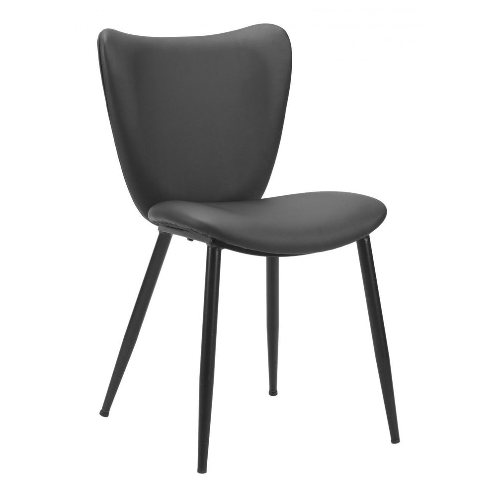 Prestige Dining Chair Zuo 110289 | Faux Leather, Powder Coated Steel | Black