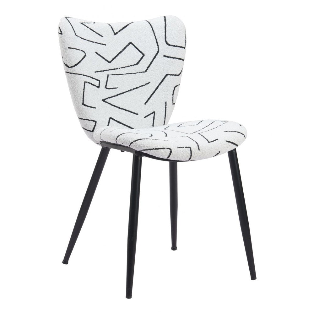 Prestige Dining Chair Zuo 110290 | Textured Polyester Fabric, Powder Coated Steel | White