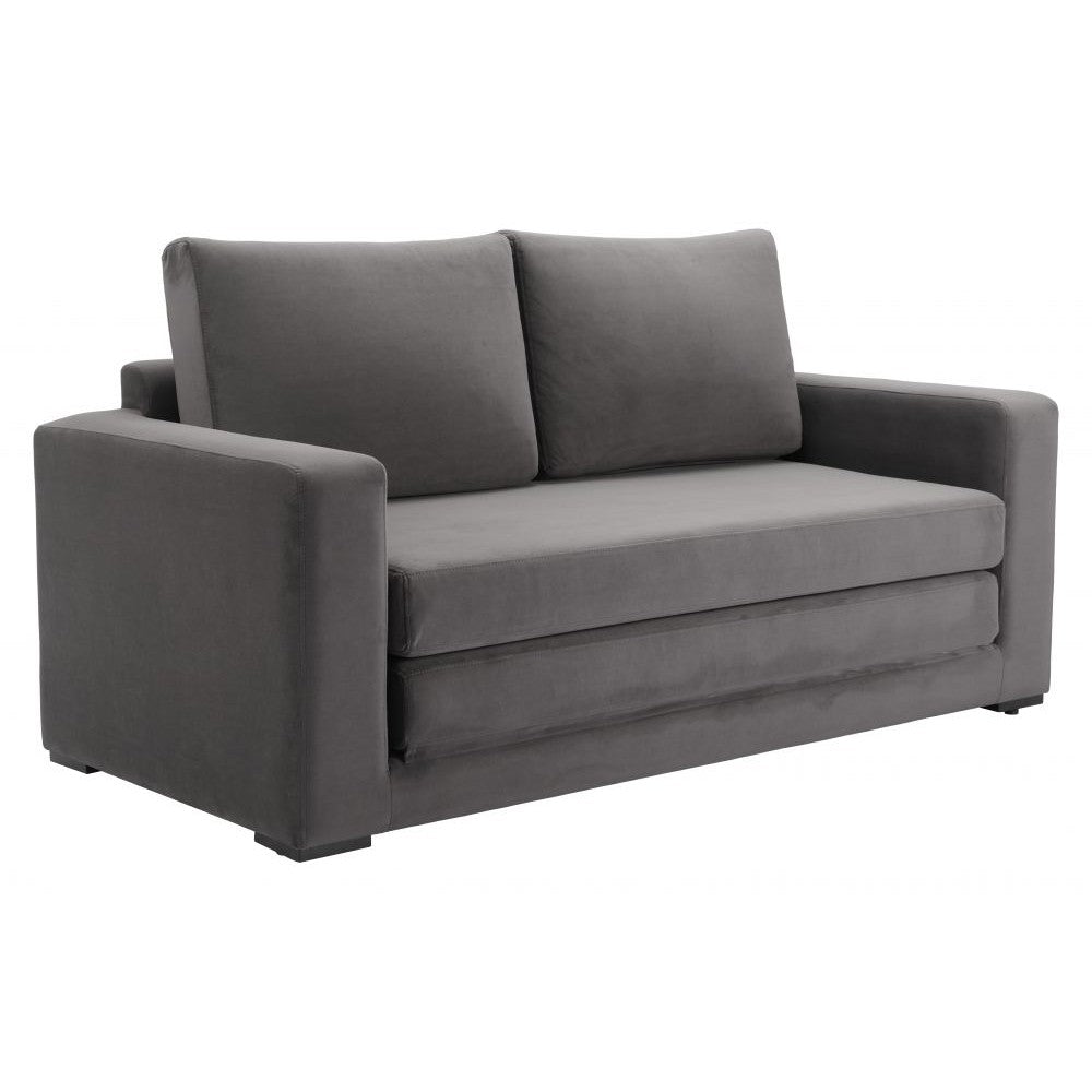Jide Sleeper Sofa Zuo 110292 | Velvet Polyester Fabric, Rubberwood | Gray