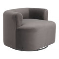 Mugav Swivel Chair Zuo 110293 | Velvet Polyester Fabric, Powder Coated Steel | Gray