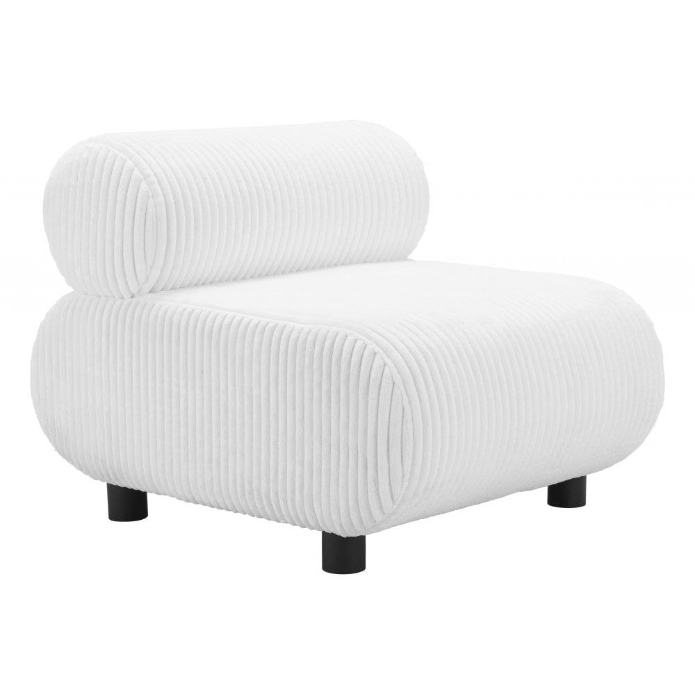 Rahat Accent Chair Zuo 110294 | Corduroy Polyester Fabric, Rubberwood | White