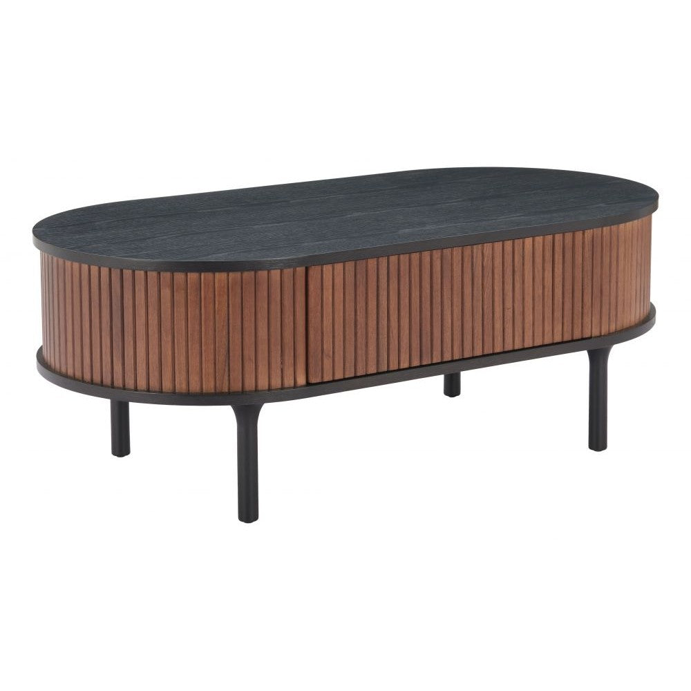 Koriana Coffee Table Zuo 110298 | Wood Veneer MDF, Painted Rubberwood | Black & Walnut