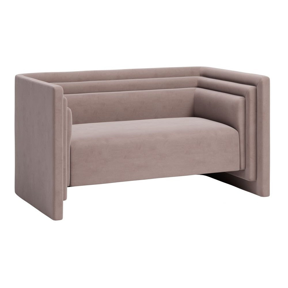 Trippel Loveseat Zuo 110306 | Velvet Polyester Fabric, Pine Wood | Taupe