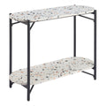 Tuxedo Console Table Zuo 110322 | Faux Terrazzo Stone, Sandblasted Steel | Multicolor