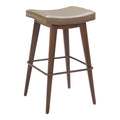 Divat Barstool Zuo 110330 | Faux Leather, Faux Wood Steel | Taupe & Walnut