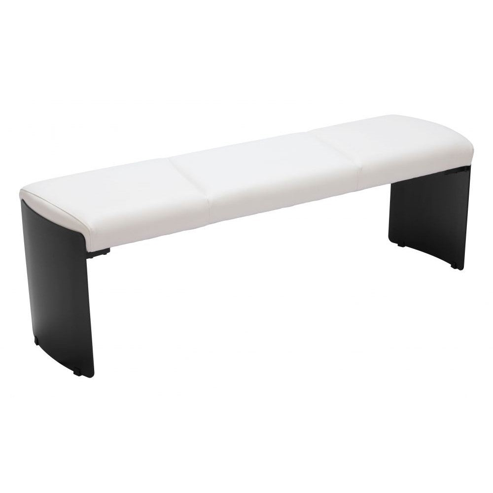Mur Bench Zuo 110334 | Faux Leather, PVC, Powder Coated Steel | White