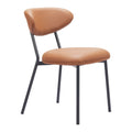 Rorun Dining Chair Zuo 110336 | Faux Leather, Powder Coated Steel | Brown
