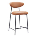 Rorun Counter Stool Zuo 110337 | Faux Leather, Powder Coated Steel | Brown