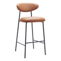 Rorun Barstool Zuo 110338 | Faux Leather, Powder Coated Steel | Brown