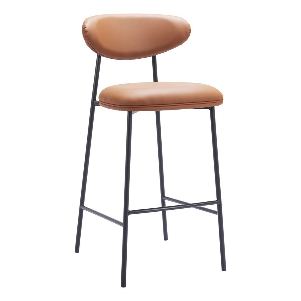 Rorun Barstool Zuo 110338 | Faux Leather, Powder Coated Steel | Brown