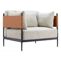 Stirbe Armchair Zuo 110344 | Textured Polyester Fabric, Faux, Leather, Powder Coated Steel | Gray