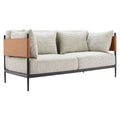 Stirbe Loveseat Zuo 110345 | Textured Polyester Fabric, Faux, Leather, Powder Coated Steel | Gray